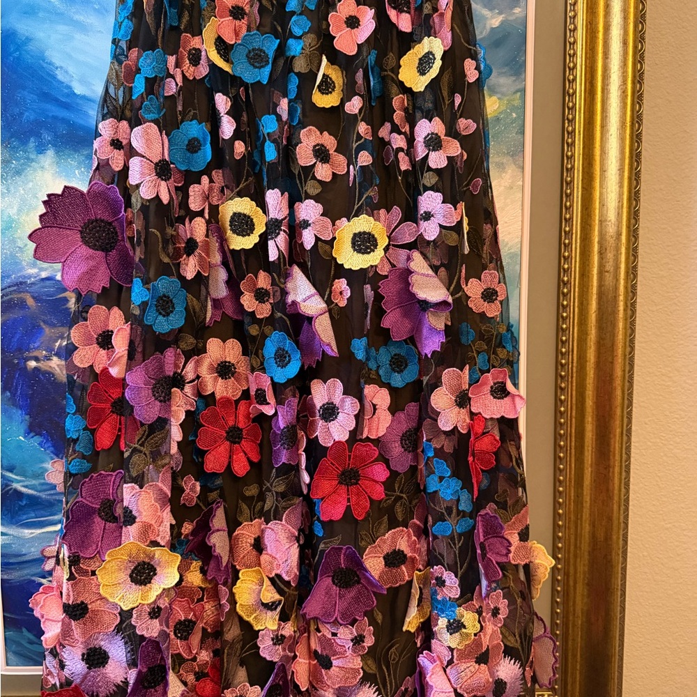 Maeve Colorful Floral A-Line Skirt